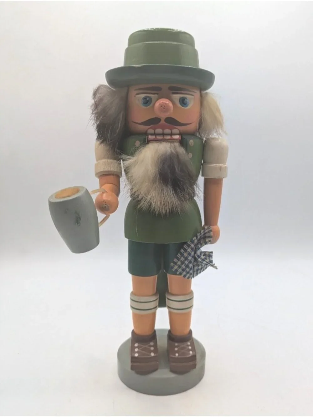 Vintage Ver Hodrewa Rosenthal Wood Nutcracker Christmas Germany Green Pub Beer